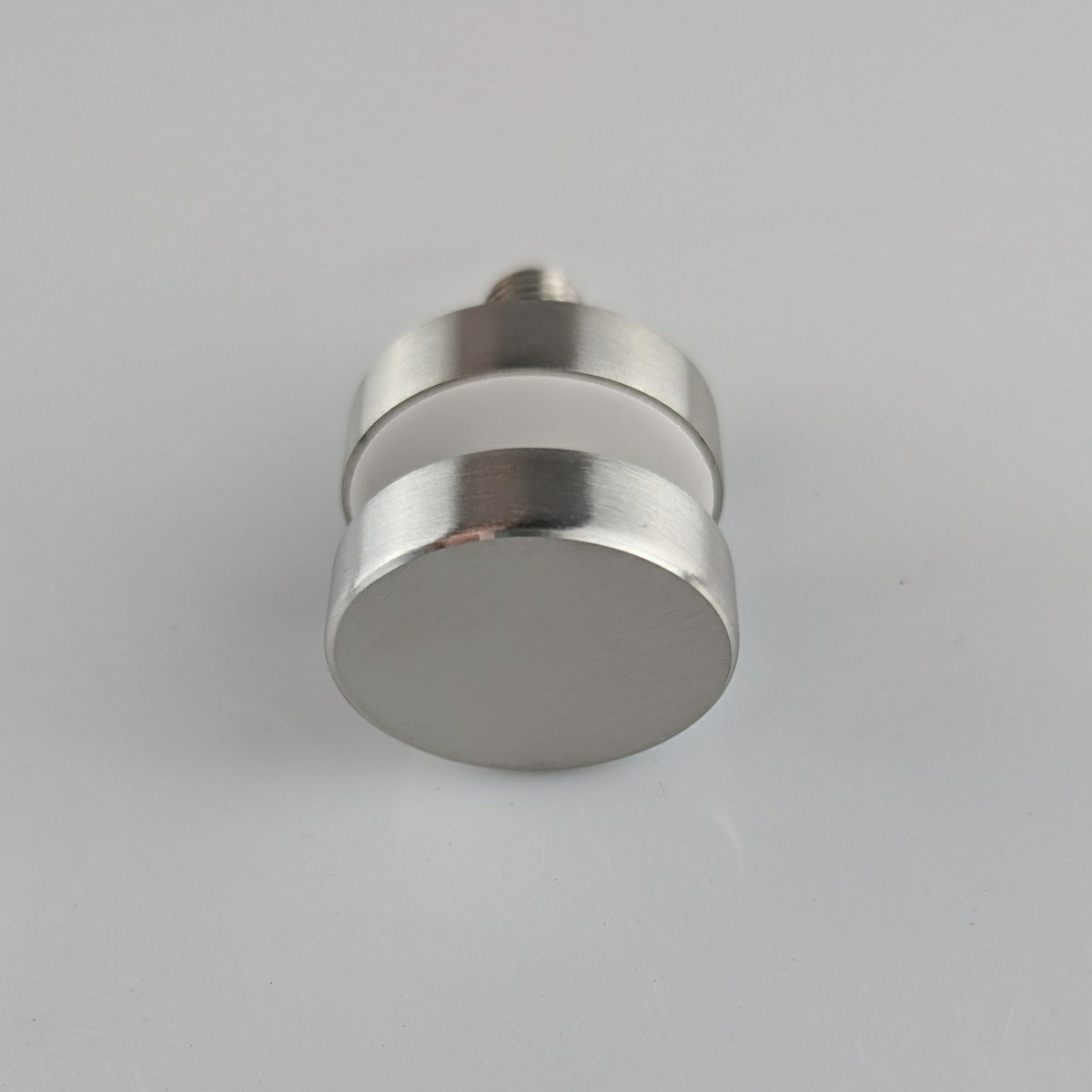 32mm Diameter Button Glass Anchor - Satin Stainless Steel